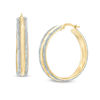 Thumbnail Image 0 of Previously Owned - 30mm Double Row Glitter Hoop Earrings in 10K Gold