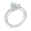 Thumbnail Image 2 of Previously Owned - Ever Us™ 0.75 CT. T.W. Two-Stone Diamond Bypass Ring in 14K White Gold