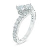 Thumbnail Image 3 of Previously Owned - Ever Us™ 0.75 CT. T.W. Two-Stone Diamond Bypass Ring in 14K White Gold