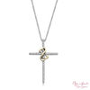 Thumbnail Image 0 of Previously Owned - Open Hearts by Jane Seymour™ 0.04 CT. T.W. Diamond Cross Pendant in Sterling Silver and 10K Gold