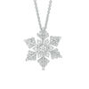 Previously Owned - 0.04 CT. T.W. Diamond Snowflake Pendant in Sterling Silver