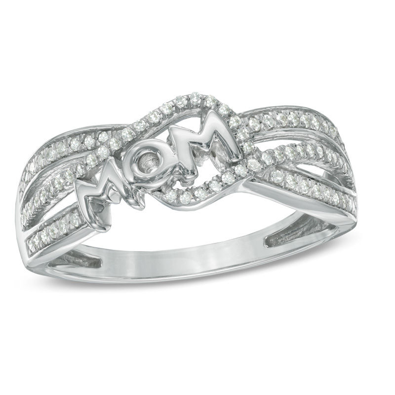 Previously Owned - 0.20 CT. T.W. Diamond "MOM" Ring in Sterling Silver|Peoples Jewellers