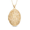 Thumbnail Image 1 of Previously Owned - Oval Feather Locket Pendant in 10K Gold