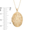 Thumbnail Image 2 of Previously Owned - Oval Feather Locket Pendant in 10K Gold