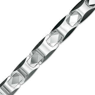Previously Owned - Men's Link Bracelet in Tungsten and Black IP - 8.5"