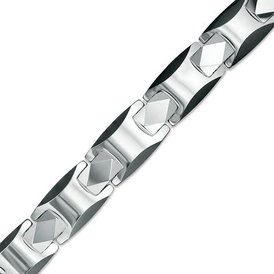 Previously Owned - Men's Link Bracelet in Tungsten and Black IP - 8.5"