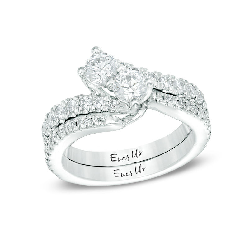 Main Image 3 of Previously Owned - Ever Us™ 0.25 CT. T.W. Diamond Contour Band in 14K White Gold