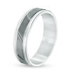 Thumbnail Image 1 of Previously Owned - Men's 6.0mm Slanted Groove Band in Sterling Silver with Black Rhodium