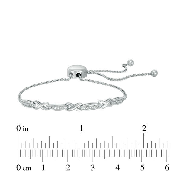 Previously Owned - Diamond Accent Three Piece Bolo Bracelet Set in Sterling Silver - 9.0"
