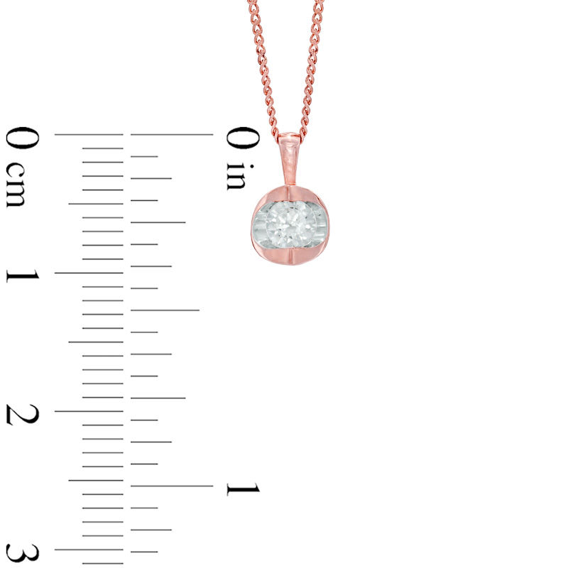 Previously Owned - 0.20 CT.  Canadian Diamond Solitaire Tension Pendant in 14K Rose Gold (I/I2) - 17"