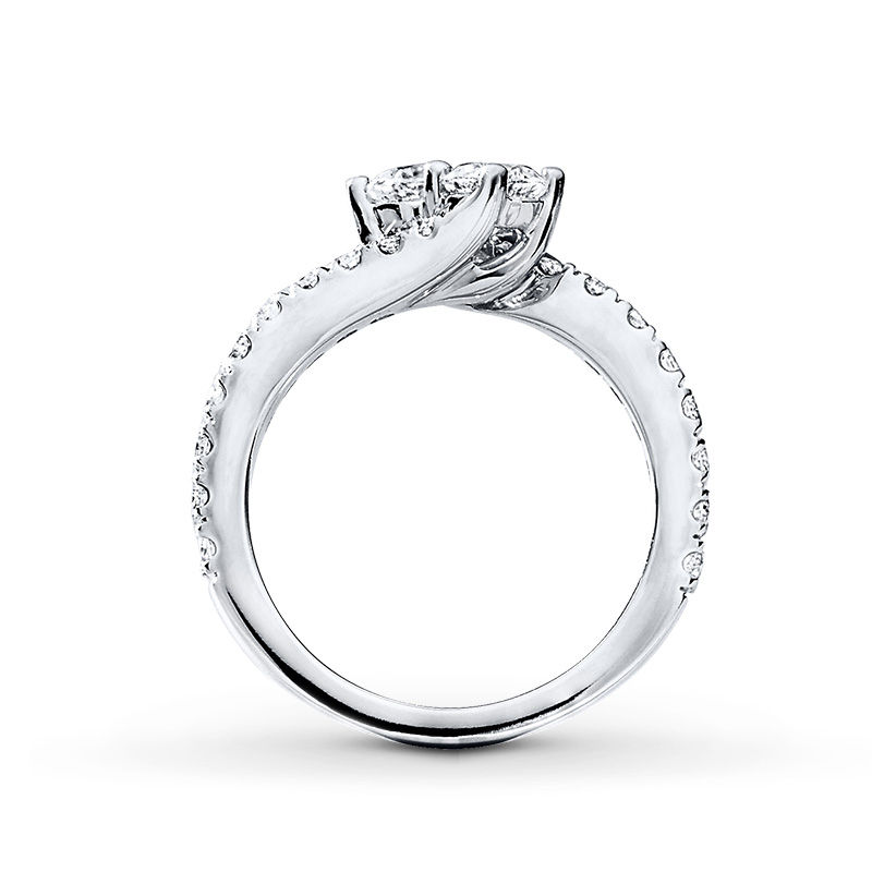 Previously Owned - Ever Us™ 2.00 CT. T.W. Two-Stone Diamond Bypass Ring in 14K White Gold