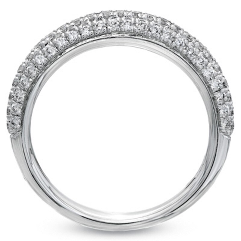 Previously Owned - Vera Wang Love Collection 0.45 CT. T.W. Diamond Three Row Anniversary Band in 14K White Gold