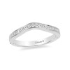 Thumbnail Image 1 of Previously Owned - Enchanted Disney Princess 0.18 CT. T.W. Diamond Contour Wedding Band in 14K White Gold