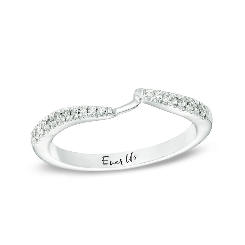 Main Image 1 of Previously Owned - Ever Us™ 0.12 CT. T.W. Diamond Contour Band in 14K White Gold