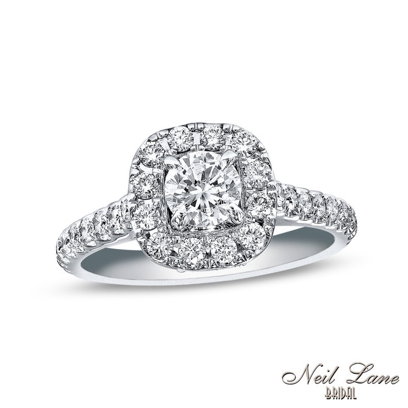 Previously Owned - Neil Lane Bridal® Collection 1.15 CT. T.W. Diamond Frame Engagement Ring in 14K White Gold