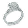 Thumbnail Image 2 of Previously Owned - 1.45 CT. T.W.   Emerald-Cut Diamond Double Frame Bridal Set in 14K White Gold (I/I1)