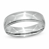 Thumbnail Image 0 of Previously Owned - Men's 6.0mm Comfort Fit 14K White Gold Milgrain Wedding Band