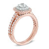 Thumbnail Image 1 of Previously Owned - 1.00 CT. T.W. Diamond Double Frame Bridal Set in 14K Rose Gold