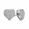Thumbnail Image 1 of Previously Owned - 0.05 CT. T.W. Diamond Heart-Shaped Earrings in 10K White Gold
