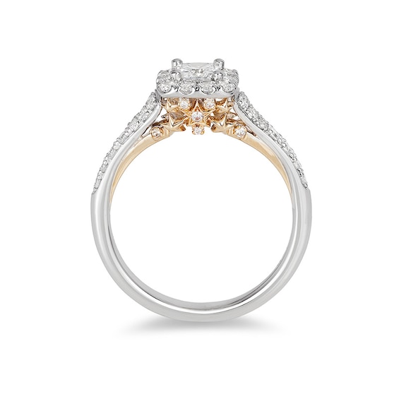Previously Owned - Enchanted Disney Tinker Bell 0.75 CT. T.W. Princess-Cut Diamond Engagement Ring in 14K Two-Tone Gold