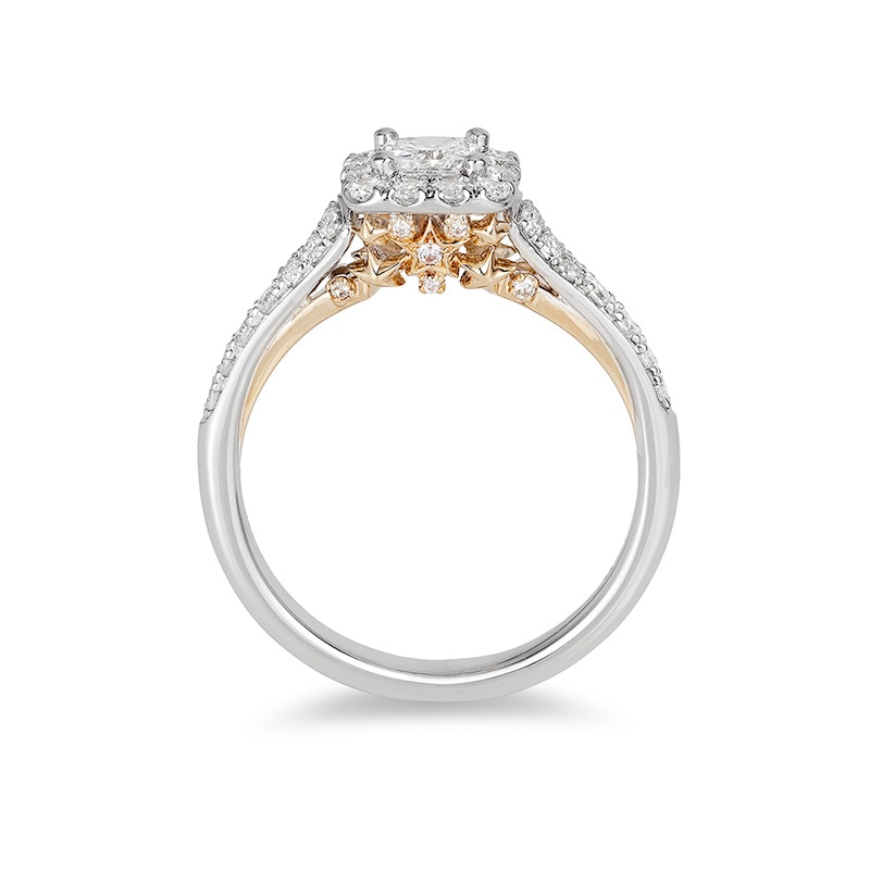 Previously Owned - Enchanted Disney Tinker Bell 0.75 CT. T.W. Princess-Cut Diamond Engagement Ring in 14K Two-Tone Gold