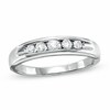 Thumbnail Image 0 of Previously Owned - Ladies' 0.25 CT. T. W. Diamond Graduated Five Stone Wedding Band in 14K White Gold
