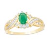 Thumbnail Image 1 of Previously Owned - Oval Emerald and Lab-Created White Sapphire Ring in 10K Gold