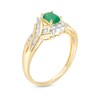 Thumbnail Image 3 of Previously Owned - Oval Emerald and Lab-Created White Sapphire Ring in 10K Gold