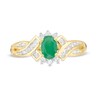 Thumbnail Image 4 of Previously Owned - Oval Emerald and Lab-Created White Sapphire Ring in 10K Gold