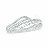 Thumbnail Image 1 of Previously Owned - 0.20 CT. T.W. Diamond Split Waves Ring in Sterling Silver