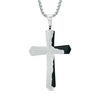 Thumbnail Image 0 of Previously Owned - Men's Lord's Prayer Cross Pendant in Stainless Steel and Black IP - 24"