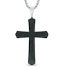 Thumbnail Image 1 of Previously Owned - Men's Lord's Prayer Cross Pendant in Stainless Steel and Black IP - 24"