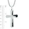 Thumbnail Image 2 of Previously Owned - Men's Lord's Prayer Cross Pendant in Stainless Steel and Black IP - 24"