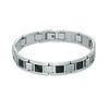 Thumbnail Image 1 of Previously Owned - Men's Link Bracelet in Stainless Steel and Tungsten with Black Carbon Fiber - 8.5"