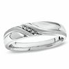 Thumbnail Image 1 of Previously Owned - Diamond Accent Slant Luxury Fit Wedding Band in 10K White Gold