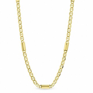 Previously Owned - Men's 5.75mm Mariner Bar Chain Necklace in 10K Gold - 22"