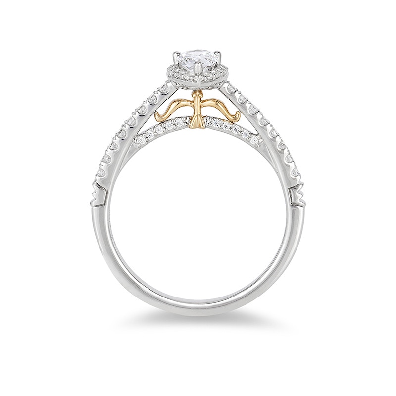 Previously Owned - Enchanted Disney Merida 0.50 CT. T.W. Pear-Shaped Diamond Frame Engagement Ring in 14K Two-Tone Gold