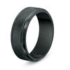 Thumbnail Image 1 of Previously Owned -  Men's 8.0mm Etched Black IP Comfort Fit Wedding Band in Tantalum - Size 10