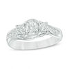 Thumbnail Image 1 of Previously Owned - 1.00 CT. T.W. Diamond Three Stone Crown Engagement Ring in 14K White Gold