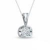 Previously Owned - 0.10 CT.  Canadian Diamond Solitaire Tension-Set Pendant in 14K White Gold (I/I2)