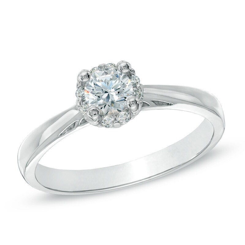 Previously Owned - 0.33 CT. T.W. Diamond Engagement Ring in 14K White Gold