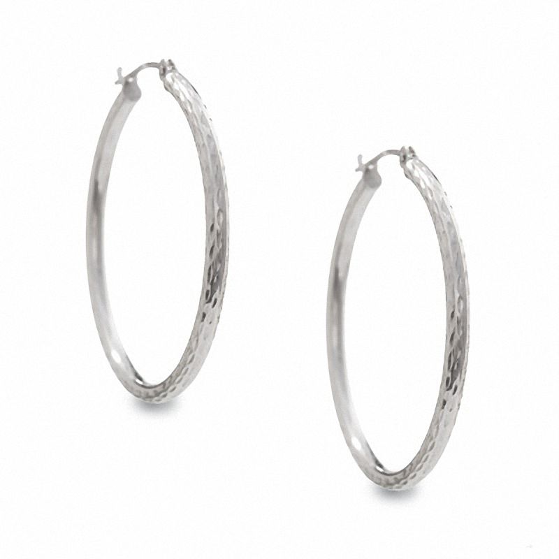 Previously Owned - 29mm Hoop Earrings in 14K White Gold