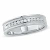 Thumbnail Image 1 of Previously Owned - Men's 0.25 CT. T.W. Diamond Channel Milgrain Band in 14K White Gold