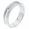 Thumbnail Image 2 of Previously Owned - Men's 0.25 CT. T.W. Diamond Channel Milgrain Band in 14K White Gold
