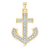 Previously Owned - Men's 0.20 CT. T.W. Diamond Anchor Charm in 10K Gold