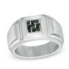 Thumbnail Image 0 of Previously Owned - Men's Two-Tone Carbon Fiber Ring in Stainless Steel