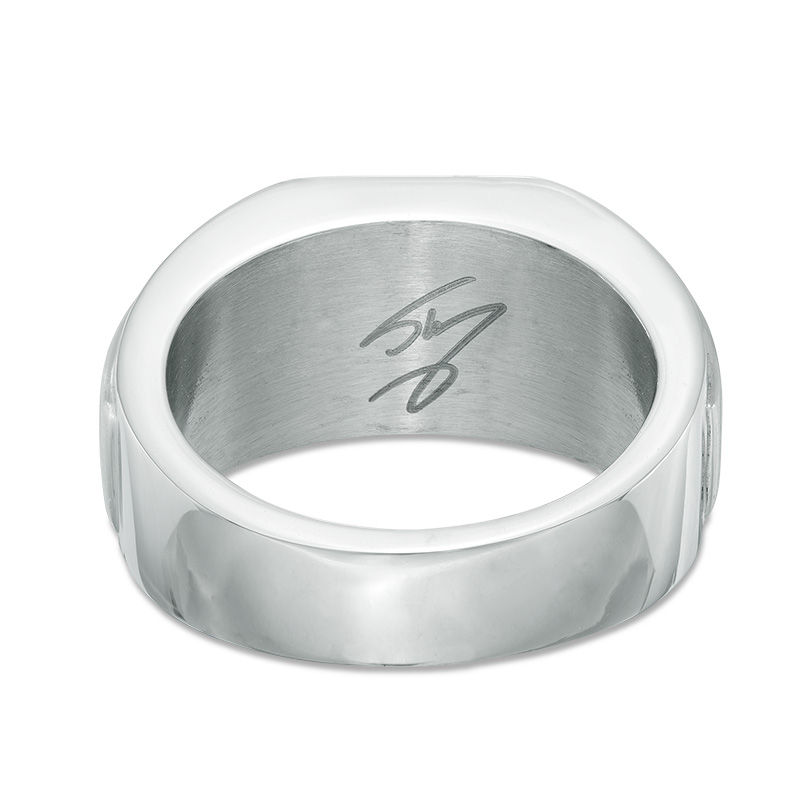 Previously Owned - Two-Tone Carbon Fiber Ring in Stainless Steel