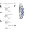 Previously Owned - Tanzanite Five Stone Hoop Earrings in Sterling Silver