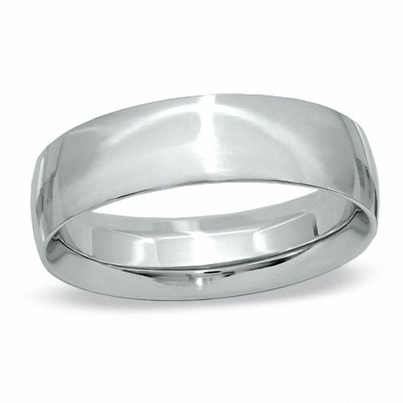 Previously Owned - Men's 6.0mm Comfort Fit Wedding Band in 14K White Gold Previously Owned - Men's 6.0mm Comfort Fit Wedding Band in 14K White Gold