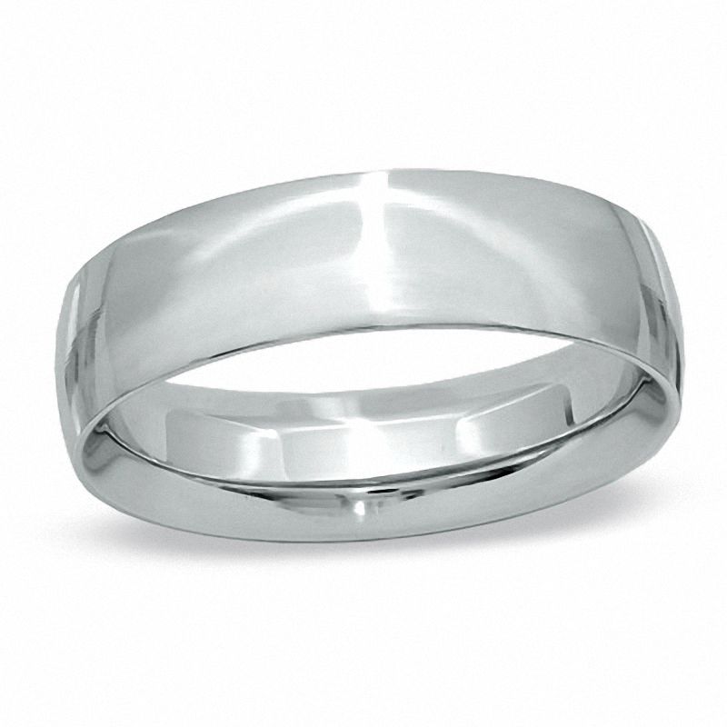 Previously Owned - Men's 6.0mm Comfort Fit Wedding Band in 14K White Gold
